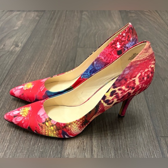 Nine West Martina Floral Print Pointed Toe Pumps – Size 8M - Picture 4 of 9